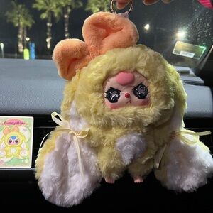 Adorable yellow bunny return baby three plush